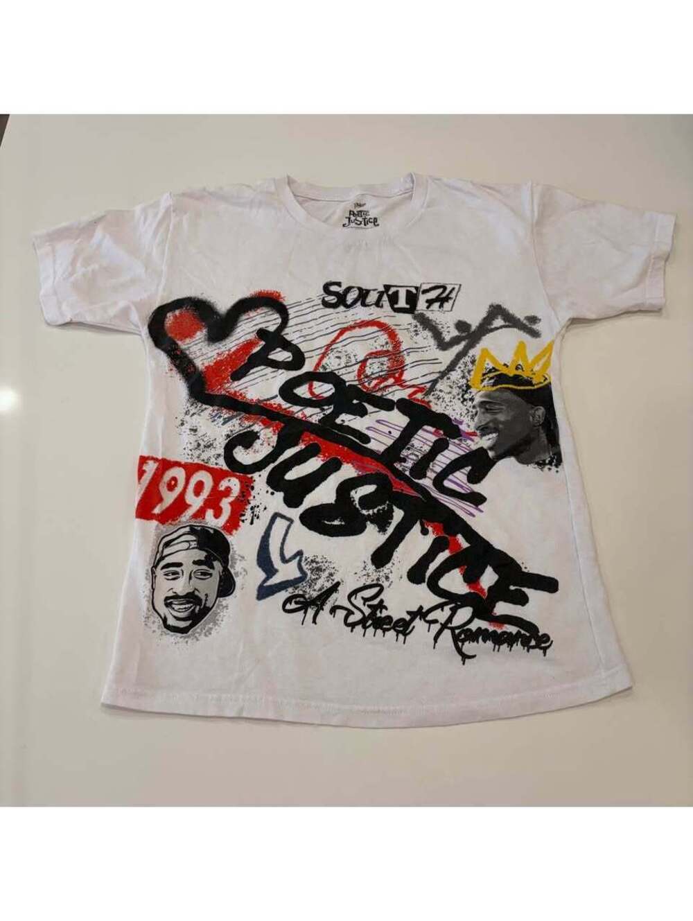 Poetic Justice T Shirt White Graphic Medium